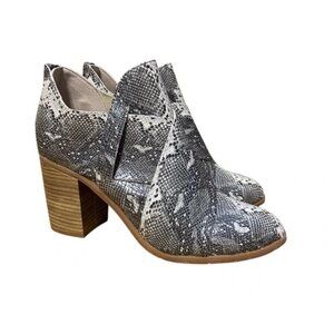 BC Python Azalea crisscross ankle booties vegan snake boots
